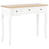 vidaXL Dressing Console Table with 3 Drawers White