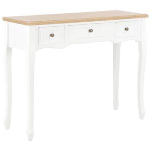 vidaXL Dressing Table | White and Brown | MDF and Pinewood | Compact
