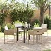 vidaXL Garden Dining Set 5 pcs Beige Poly Rattan