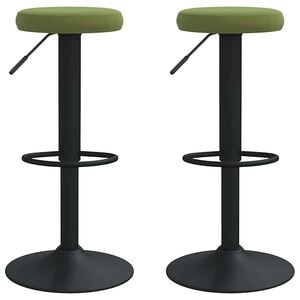 vidaXL Bar Stools 2 pcs Light Green Velvet