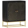 vidaXL Sideboard Black and Gold 60x30x75 cm Solid Mango Wood