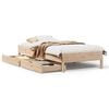 vidaXL Bed Frame without Mattress 75x190 cm Small Single Solid Wood Pine