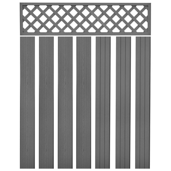vidaXL Garden Fence with Trellis WPC 879x185 cm Grey