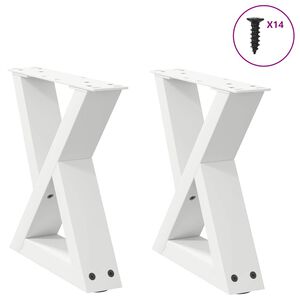 vidaXL Coffee Table Legs 2 pcs White 30x(30-31.3) cm Steel