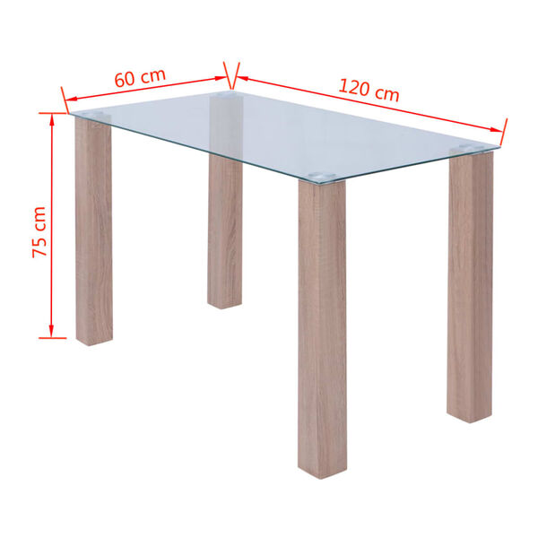 vidaXL Dining Table Glass 120x60x75 cm