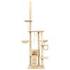 vidaXL Floor to Ceiling Cat Tree Beige 220-240 cm