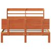 vidaXL Bed Frame with Headboard 2 pcs Wax Brown Solid Pine Wood