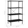 vidaXL 4-Tier Shelving Unit Black 80x40x130 cm