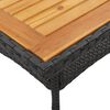 vidaXL Garden Table with Acacia Wood Top Black 80x80x75 cm Poly Rattan