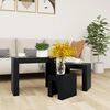vidaXL Nesting Coffee Tables 3 pcs Black Engineered Wood