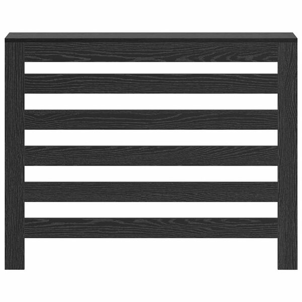 vidaXL Radiator Cover Black Oak 104 x 20 x 82 cm Engineered Wood