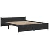 vidaXL Bed Frame without Mattress Black Solid Wood 140x190 cm