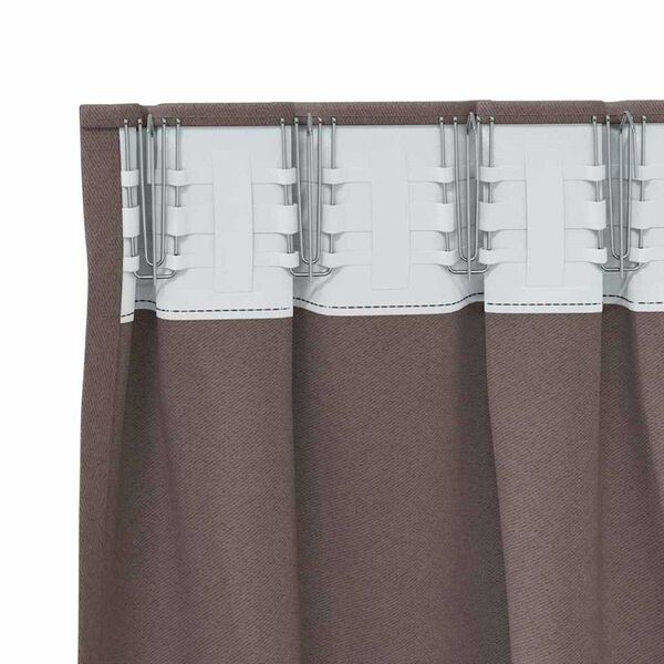 vidaXL Blackout Curtains with Rings 2 pcs Dark Brown 260 x 140 cm