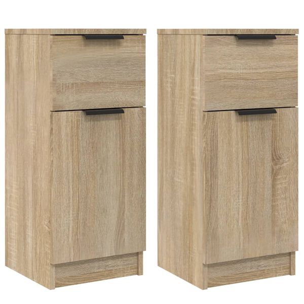 vidaXL Sideboards 2 pcs Sonoma Oak 30x30x70 cm Engineered Wood