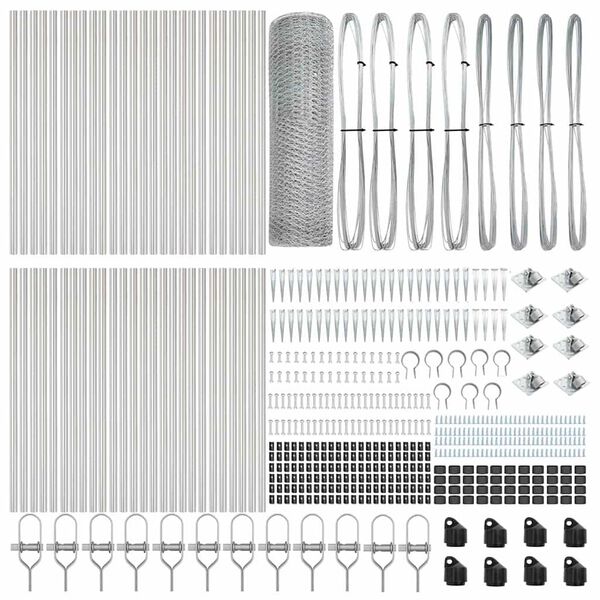 vidaXL Fence Post Silver 100 x 0.6 m (13 mm mesh) Steel