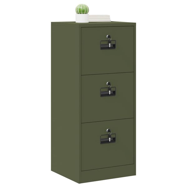 vidaXL File Cabinet Olive Green 45.5 x 42 x 106.5 cm Cold-Rolled Steel
