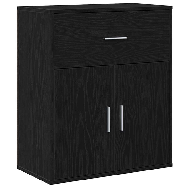 vidaXL Sideboard with Drawer Black Oak 60 x 31 x 70 cm Engineered Wood