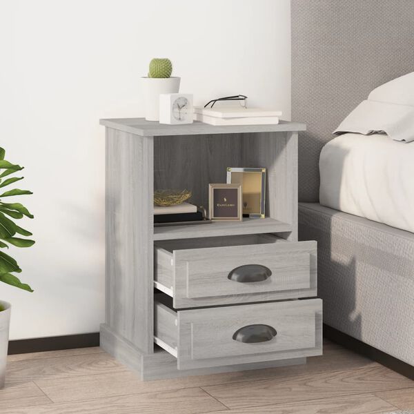 vidaXL Bedside Cabinets 2 pcs Grey Sonoma 43x36x60 cm