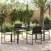 vidaXL Garden Dining Set 5 pcs Black Powder-Coated Steel