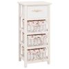vidaXL Cabinet with 1 Drawer and 3 Baskets White Paulownia Wood
