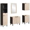 vidaXL Bathroom Sets 5 pcs White Wash Finish Solid Mango Wood