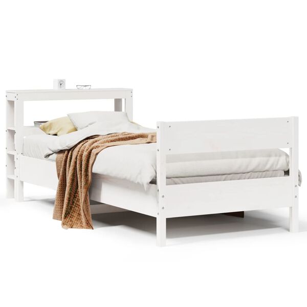 vidaXL Bed Frame without Mattress White 90x200 cm Solid Wood Pine