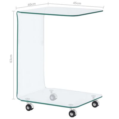vidaXL Coffee Table 45x40x63 cm Tempered Glass