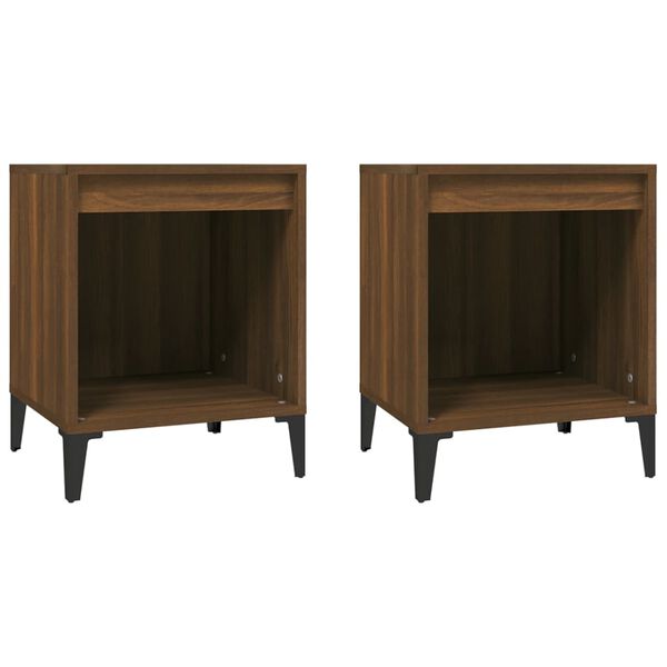 vidaXL Bedside Cabinets 2 pcs Brown Oak 40x35x50 cm