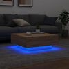 vidaXL Coffee Table with LED Lights Sonoma Oak 80x80x31 cm