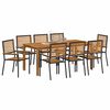 vidaXL Garden Dining Set 9 pcs Black Poly rattan
