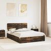 vidaXL Storage Bed with Drawer Smoked Oak 160 x 200 cm Engineered Wood