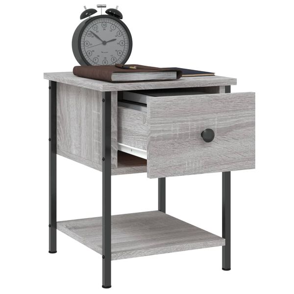 vidaXL Bedside Table Grey Sonoma 34x35.5x45 cm Engineered Wood