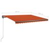 vidaXL Freestanding Manual Retractable Awning 450x350 cm Orange/Brown