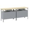vidaXL Work Bench Set with Drawer 2 pcs Black 200 x 55 x 85 cm Steel