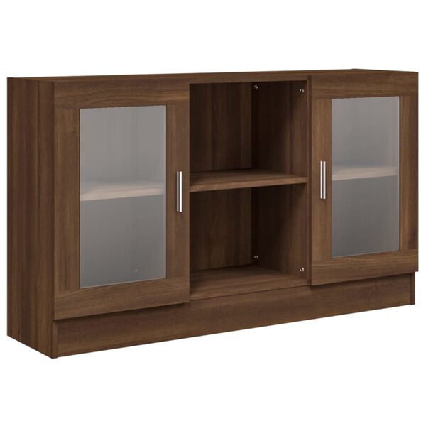 vidaXL Vitrine Cabinet Brown Oak 120x30.5x70 cm Engineered Wood