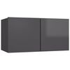 vidaXL 5 Piece TV Cabinet Set High Gloss Grey Engineered Wood