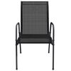 vidaXL 3 Piece Garden Dining Set Black Steel