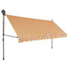 vidaXL Manual Retractable Awning with LED 400 cm Yellow and Blue