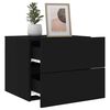 vidaXL Wall-mounted Bedside Cabinet with LED Lights Black