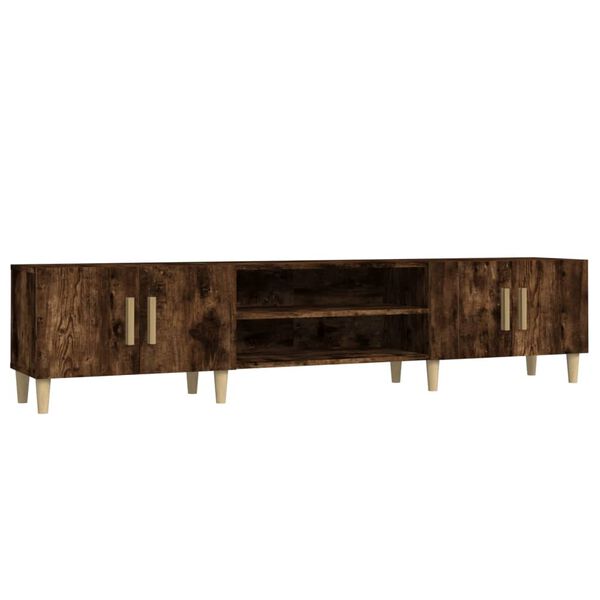 vidaXL TV Cabinet Smoked Oak 180x31.5x40 cm Engineered Wood