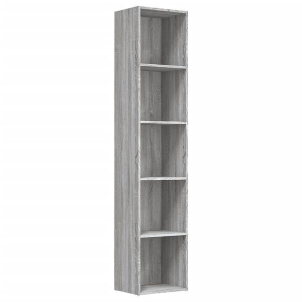 vidaXL Book Cabinet Grey Sonoma 40x30x189 cm Engineered Wood