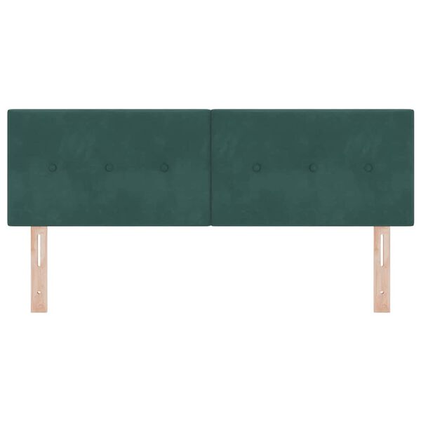 vidaXL Headboard with Headboard Dark Green 160 cm Faux Leather
