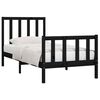 vidaXL Bed Frame without Mattress Black 75x190 cm Small Single Solid Wood