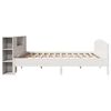 vidaXL Bookcase Bed without Mattress White 200x200cm Solid Wood Pine