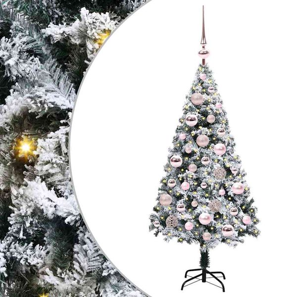 vidaXL Artificial Christmas Tree with 150 LEDs with Stand White 120 cm
