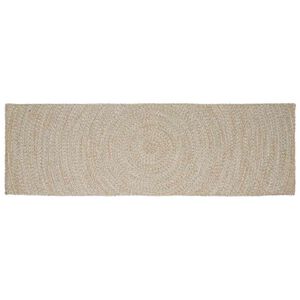 vidaXL Area Rug Natural and White 60 x 250 cm Jute