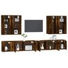 vidaXL 8 Piece TV Cabinet Set Smoked Oak Engineered Wood