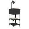 vidaXL Bedside Cabinet Black 34x36x70 cm Engineered Wood