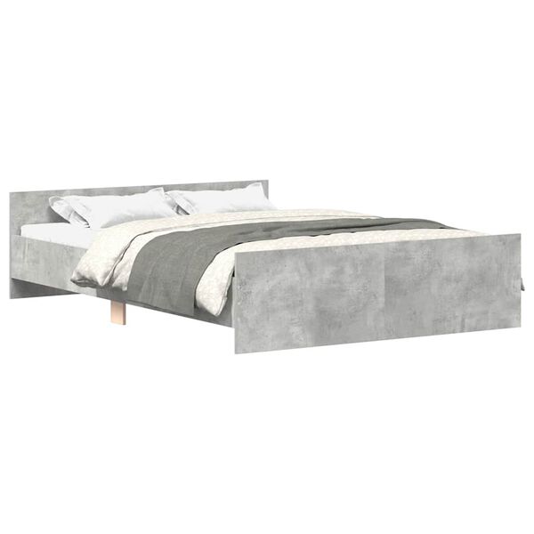 vidaXL Bed Frame without Mattress Concrete Grey 150x200 cm King Size