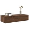 vidaXL Wall Shelf with Drawers Brown Oak 80x33x17 cm Engineered Wood